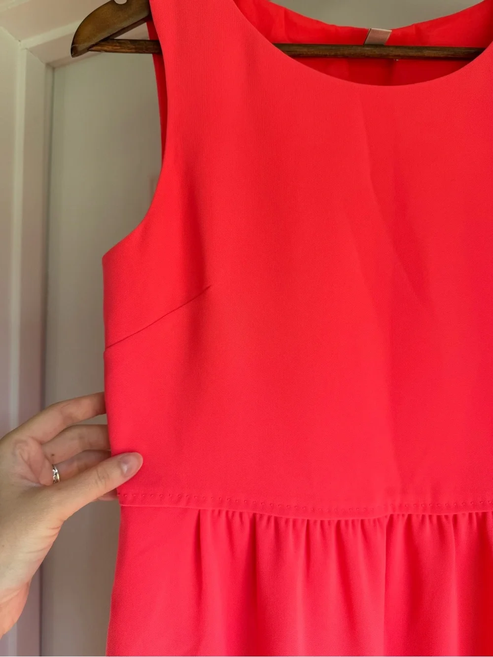 J. Crew Sleeveless Hot Coral Sheath Dress